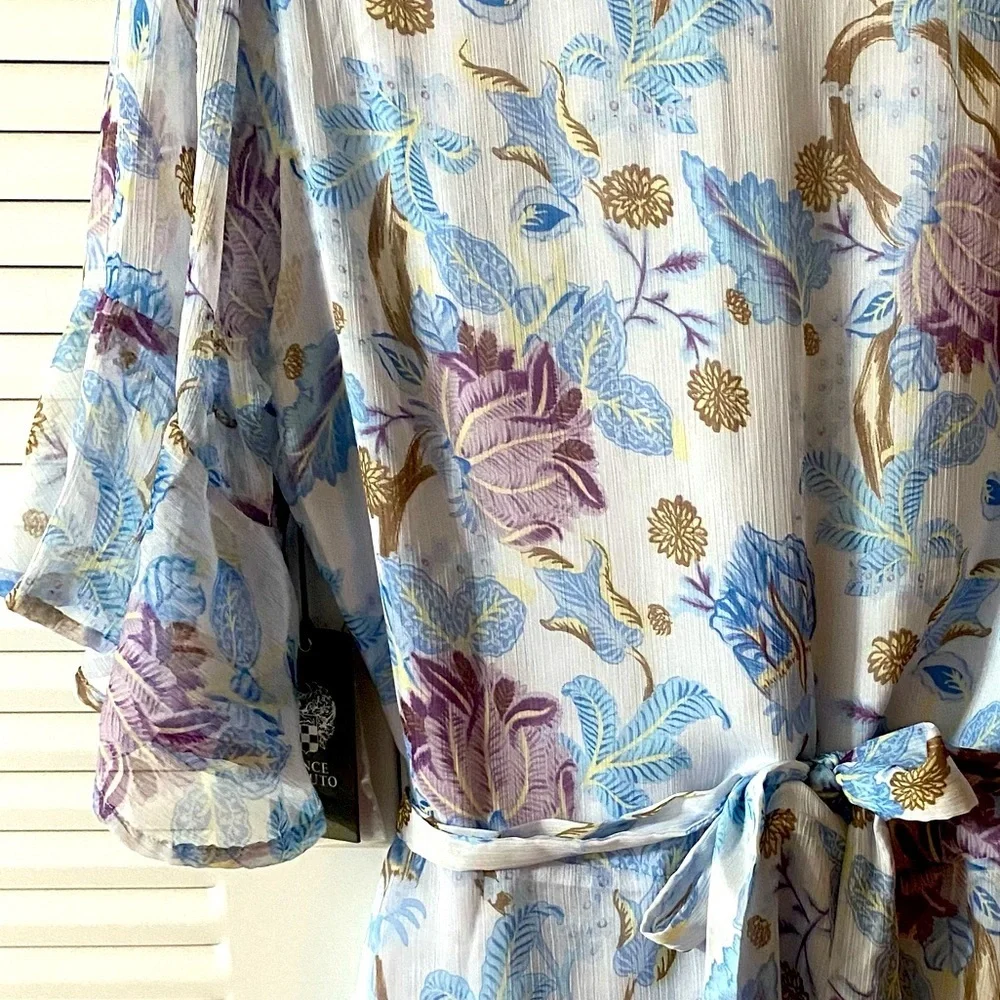 Vince Camuto Wrap Top, Floral, Sz M, Lined, Semi sheer, NWT, Patel, 9139024 - Picture 11 of 16